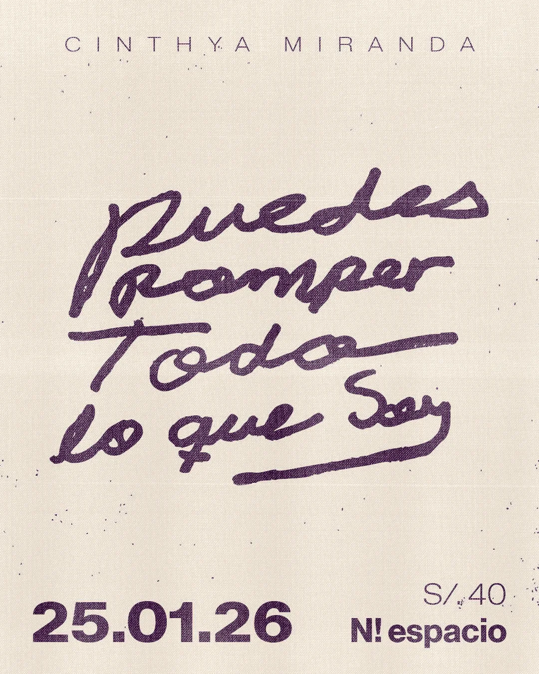 Poster Puedes romper todo lo que soy - Cinthya Miranda